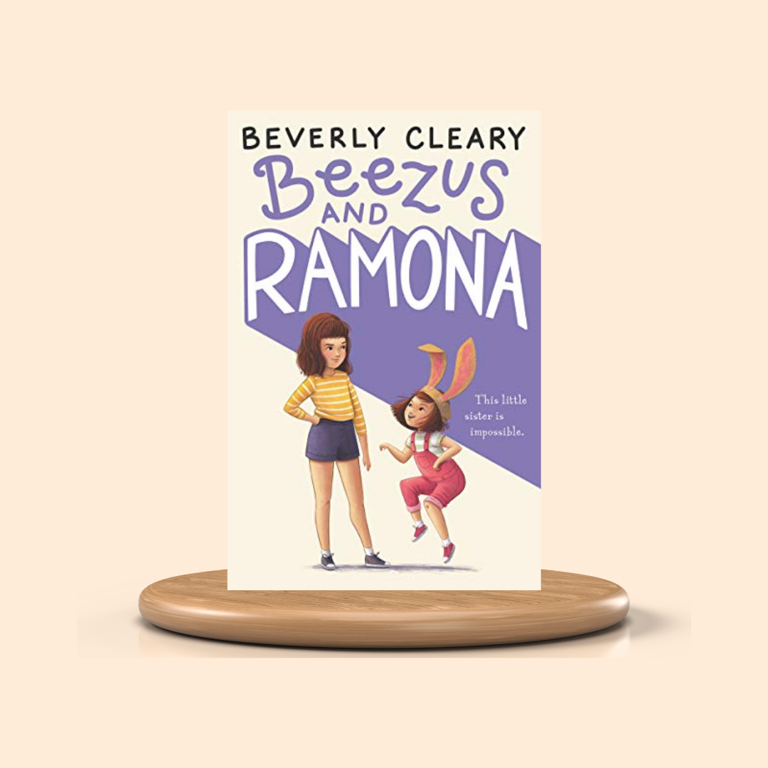 Book cover of 'Beezes and Ramona' by Beverly Cleary on a beige background