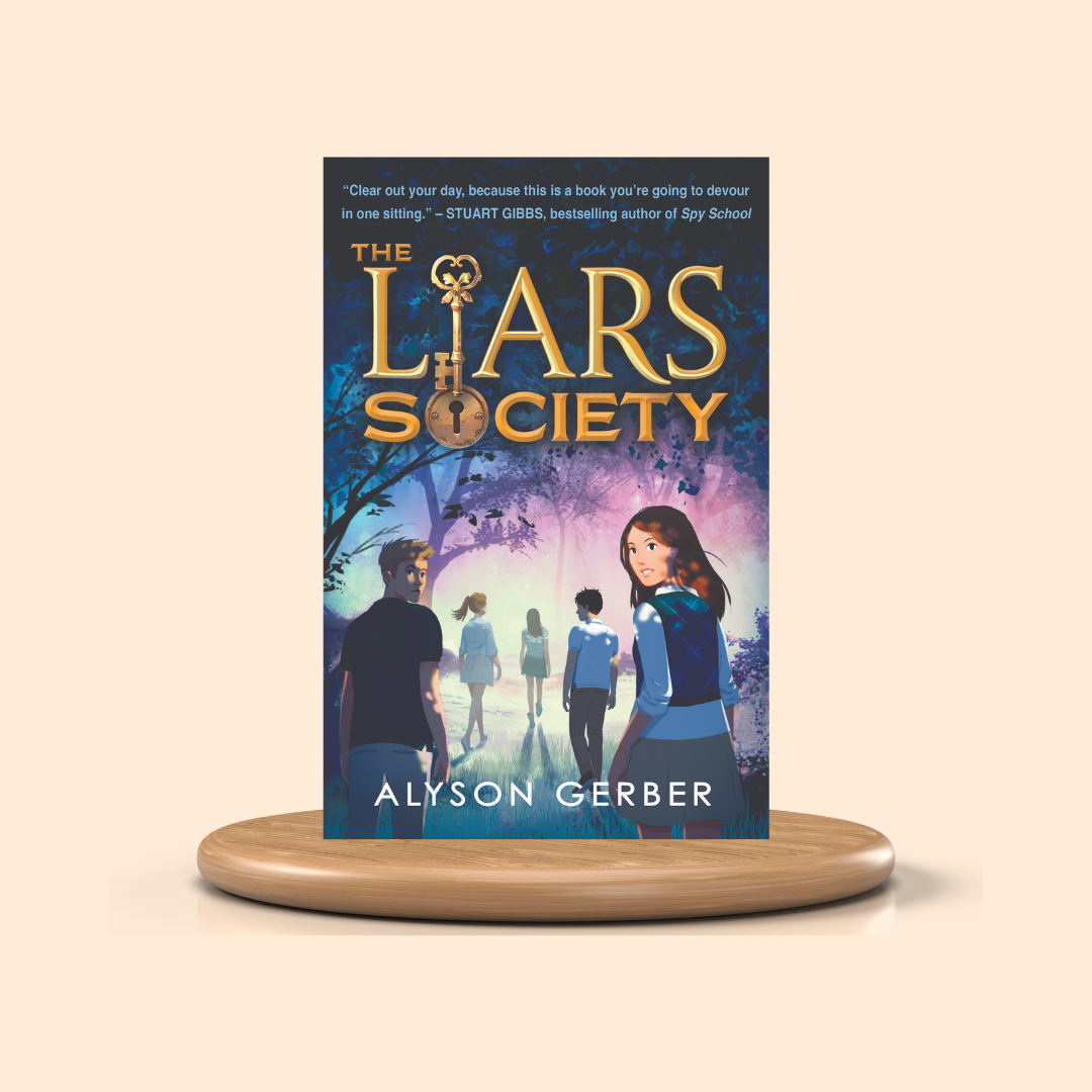 Book cover of 'The Liars Society' by Alyson Gerber on a beige background