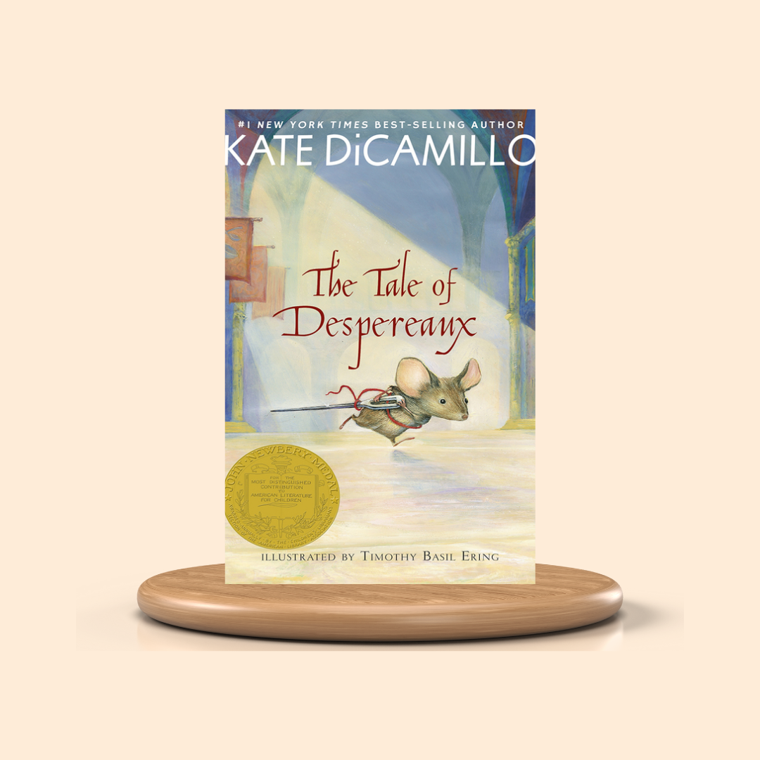 Book cover of 'The Tale of Despereaux' by Kate DiCamillo on a beige background
