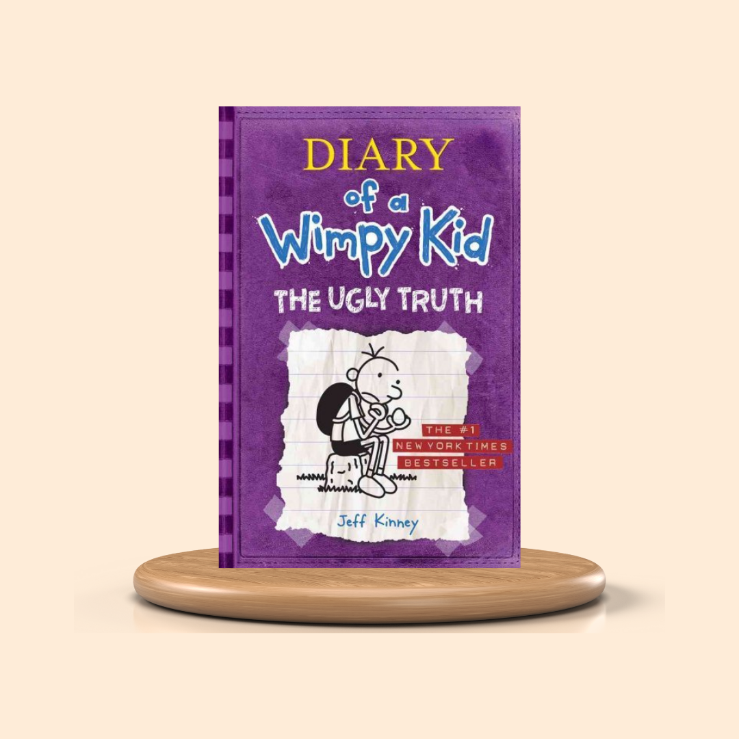 Book titled 'The Ugly Truth' by Jeff Kinney of Diary of a Wimpy Kid on a beige background