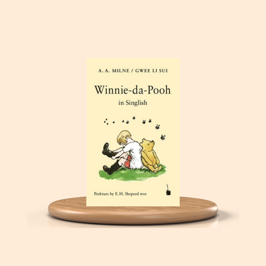 Book titled 'Winnie-da-Pooh' by A. A. Milne on a beige background